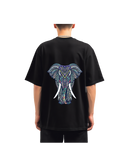 Art in elephant oversized tshirt